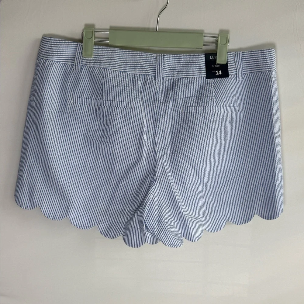 J. Crew buttercup hem seersucker shorts • NWT • women’s size 14